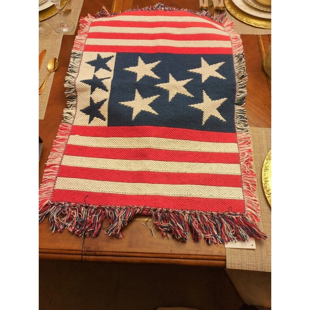American Flag Jacquard USA PRINT Partriotic Rug 19